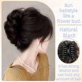 DAIIIBABYYY  -  Synthetic Women's Wig - Scrunchie-style Lazy Flower Bud Bun, Fashionable, Natural and Fluffy Wig Hairpiece.
