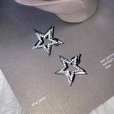 Daiiibabyyy  Double-Layer Star Stud Earrings for Women Exquisite Simple Crystal Ear Studs Hiphop Trendy Casual Versatile Jewelry Gifts 2026