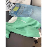 DAIIIBABYYY  -  Female Korean Sweet Patchwork Pleated O-neck Short Sleeve T-Shirts Women Clothing Simplicity Bow Elasticity Buttons Pullovers