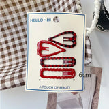 Daiiibabyyy  Retro Morandi Plaid BB Hair Clips Korean Style Early Autumn Daily Side Bang Clip Nape Baby HairClips for Women and Girls 1 Set