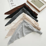 Daiiibabyyy  New Fashion Bohemian Solid Color Hair Scrafs Turban Headband Sweet Cotton Headscarf Triangle Bandanas For Women Hair Accessories