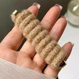 DAIIIBABYYY  -  New Korean Spiral Hair Ties High Elastic Telephone Cord Braid Hair Band Women Girls No Crease Ponytail Holder Hair Ropes