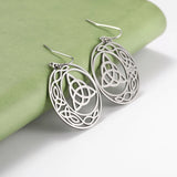 DAIIIBABYYY  -  Triangle Celtic Knot Crescent Edge Stainless Steel Earrings for Women's Fashion and Elegant Talisman Jewelry Gifts