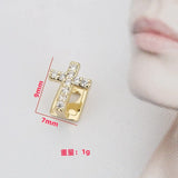 DAIIIBABYYY  -  Fashion Personalized Cross Inlaid Shiny Cubic Zirconia Teeth Grills Men Women Hip-hop Party Exquisite Accessories Holiday Gifts