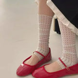 Daiiibabyyy  Colorful Ins Polka Dot Socks for Summer Thin Silk Sheer Breathable Leg Warmers Cute Footless Ankle Cuffs Trendy Calf Sleeves