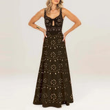 Daiiibabyyy  women's long skirt casual suit for spring and summer fashion new swimsuit with hollow out design sexy swimsuit