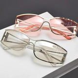 Daiiibabyyy  New Vintage Sunglasses Women Men Fashion Y2K Brand Designer Black Gradient Sun Glasses Steampunk Glasses Shades Glasses Eyewear