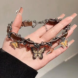 DAIIIBABYYY  -  Y2K Flower Butterfly Punk Spider Pendant Egirl Aesthetic Necklaces Kpop Men Sexy Harajuku Spike Rivet Choker Jewelry