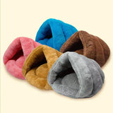 DAIIIBABYYY  -  Cat and Dog Triangle Pet Nest Winter Thickened and Warm Pet Mat Mongolian Yurt Fury Half Closed Sleeping Bag Pet Rest Supplies