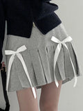 Daiiibabyyy Sweet Mini Skirt Women Summer Pleated Skirt Female Korean Fashion Preppy Style Skirts Ladies Vintage Hot Girl Bow Lace-up Faldas