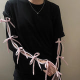DAIIIBABYYY  -  Y2K Lace Hollow Out Bow Shawl Sleeves Fingerless Gloves Lolita Jk Ballet Sunscreen Sleeve Elastic Hand Sleeve Punk Arm Cuff