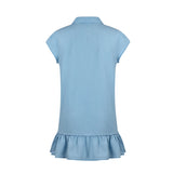 Daiiibabyyy Women Summer Dress Ruffle Swing Elegant Slim Vintage Casual Turndown Neck Sleeveless Denim Dresses