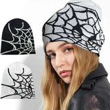 DAIIIBABYYY  -  Y2K Gothic Spider Pattern Wool Hat for Women Acrylic Knitted Caps Female Beanie Winter Warm Beanies Men Casual Skullies Outdoor