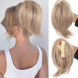 Daiiibabyyy  Black Short Claw Clip Synthetic Ponytail Hair Extensions Bendable Messy Bun Hair Piece Wavy Curly Synthetic Hairpieces For Lady