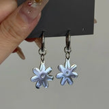 Daiiibabyyy  Simple stainless steel flower hook ear for men