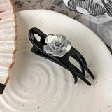 Daiiibabyyy  Ink Wash Camellia Hair Claws Elegant Lady Barrettes Hair Claw Clips for Women Female Hair Styling Accessories Headdress Headwear