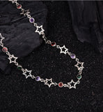 DAIIIBABYYY  -  New Arrival Elegant Colorful Crystal Star Silver Ladies Jewelry Set For Women Necklace Bracelet New Year Gifts