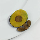 Daiiibabyyy  Vintage Acrylic Big Sunflower Brooches for Women Girls Fashion Flower Plants Brooch Lapel Pins Handmade Clothing Jewelry Gifts