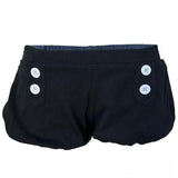 Daiiibabyyy  Y2K Grunge Women White Double Button Pocket Elastic Waist Ruffle Hem Bubble Shorts