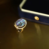 Daiiibabyyy  Oval Shell Open Rings for Women Retro Fashion Exquisite Temperament Index Finger Ring Light Luxury High-end Hand Jewelry Gifts
