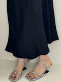 DAIIIBABYYY  -  Luxury Designer Lady New Shoes Summer Silvery Female Sandals Fashion Open Toe Thick Heel Outdoor Dress Sandal Women's Shoes