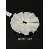Daiiibabyyy  1pc Extra Large Pleated Double-Layer High-End Scrunchie, Elegant Fashion Hair Tie Suitable For Daily Commute, Casual, Romantic,