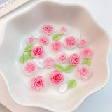 Daiiibabyyy 50Pcs Mixed Nail Art Resin Cartoon Pink Flowers Series Charms Rhinestones DIY Craft For Nail 3D Decorations Jewelry