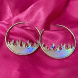 Daiiibabyyy  Bohemian Reflective Light Flame Earrings Fashion Aesthetic Punk Earrings for Women Egirl Accessories Goth Jewelry Korean Earring