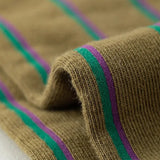 Daiiibabyyy  1pc Loose Mouth Vertical Stripe Stockings Knee-high Stitching Slimming Piled Women's Socks 2025 New Fashion Autumn Winter