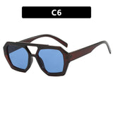 Daiiibabyyy  Unisex Sunglasses European American Double Beam Irregular New Retro High Quality Luxury Brand Personalized Popular Sunglasses