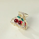 DAIIIBABYYY  -  New Cute Delicate Diamond Cherry Small Hair Claw Hair Clip Women's Rhinestone Hairpin Headwear Hair Accessories