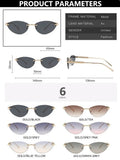 Daiiibabyyy  Fashion Trendy Retro Cat Eye Sunglasses Women Luxury Designer Vintage Style Chic Frameless Metal Small Triangle Eyewear