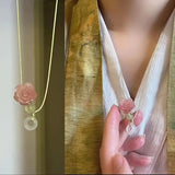 DAIIIBABYYY  -  National Style Color Beads Butterflies Necklace Female Temperament Thin Rope Collarbone Chain Adjustable Chain Jewelry