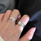 Daiiibabyyy  Punk Opening Ring Women Couple Y2K Shiny Star Finger Rings Handmade Irregular Design Jewelry Hip Hop Party Accessories