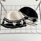 Daiiibabyyy  Winter Crochet Knitted Ear Protection Hats For Children Warm Beanies Caps Outdoor Ski Balaclava Bib EarCaps Child Skullies Hats