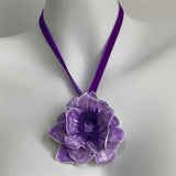 DAIIIBABYYY  -  New Colorful Enamel Drop Glaze Flower Necklace For Women Lace-up Necklace Personality Romantic Jewelry