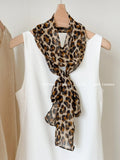 Daiiibabyyy  French Scarf Blogger Polka Dot Leopard Print High-end Scarf Women's Neck Protection Fashionable Long Neck Scarf