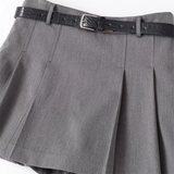Daiiibabyyy  Winter New Product: Women's Fashion Casual High Waist with Belt Suit Half Skirt Short Skirt Pants