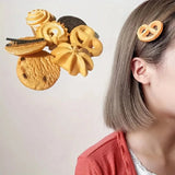 DAIIIBABYYY  -  7PCS Cute Emulational Cookie Shape Women Hair Clips Quaint Hair Accessories For Girl Gifts