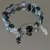 DAIIIBABYYY  -  Fashion Korean Sweet Crystal Beads Bracelet for Women Exquisite Feather Butterfly Tassel Charm Bracelet Girls Party Jewelry Gift
