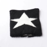 Daiiibabyyy  Niche Devil Cat Ears Star Knitted Hat for Women Showing Face Small Autumn and Winter New Street Sexy Y2K Baotou Hat Trend