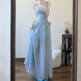DAIIIBABYYY  -  New Style Blue Strap Ankle-Length Dress For Women French Luxury Summer Beach Vacation Fashion Sleeveless High Waist Sling Dresse