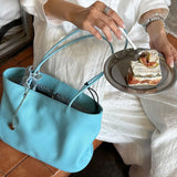 Daiiibabyyy  New Large Capacity Soft Leather Tote Bags Women's Versatile Commuter Handbag Elegant Simple Trendy Single Shoulder Bag