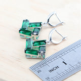 Daiiibabyyy Green Zircon 925 Silver Jewelry Sets Bridal Earrings Rings Pendant Necklace Stone Bracelets Set For Women
