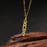 DAIIIBABYYY  -  Balanced Four Element Pendant Necklace Earth Gas Fire Water Pill Symbol Retro Protector Stainless Steel Birthday Gift