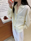 DAIIIBABYYY  -  Shirt Loose Silhouette Lazy Style Top Early Spring Simple Layered Blue Shirt for Women