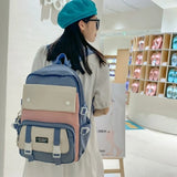 Daiiibabyyy  Fashion Nylon Backpack Large Capacity Korean Color School Bag Multifunction Breathable Book Bag Teenage