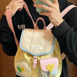 Daiiibabyyy  Ladies' Backpacks Japanese Dopamine Cartoon Kawaii Sweet Cute Verstaile High Quality Large Capacity Portable Schoolbags For Girl