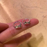 Daiiibabyyy  New Delicate Small Star Hoop Earrings for Girl Light Luxury Shiny Zircon Simple Design Female Accessories Trendy Earring Jewelry