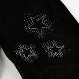 Daiiibabyyy   New Niche American Retro Star Pattern Low Waist Sexy Micro Flared Long Women Black Slim Fit Casual Pants